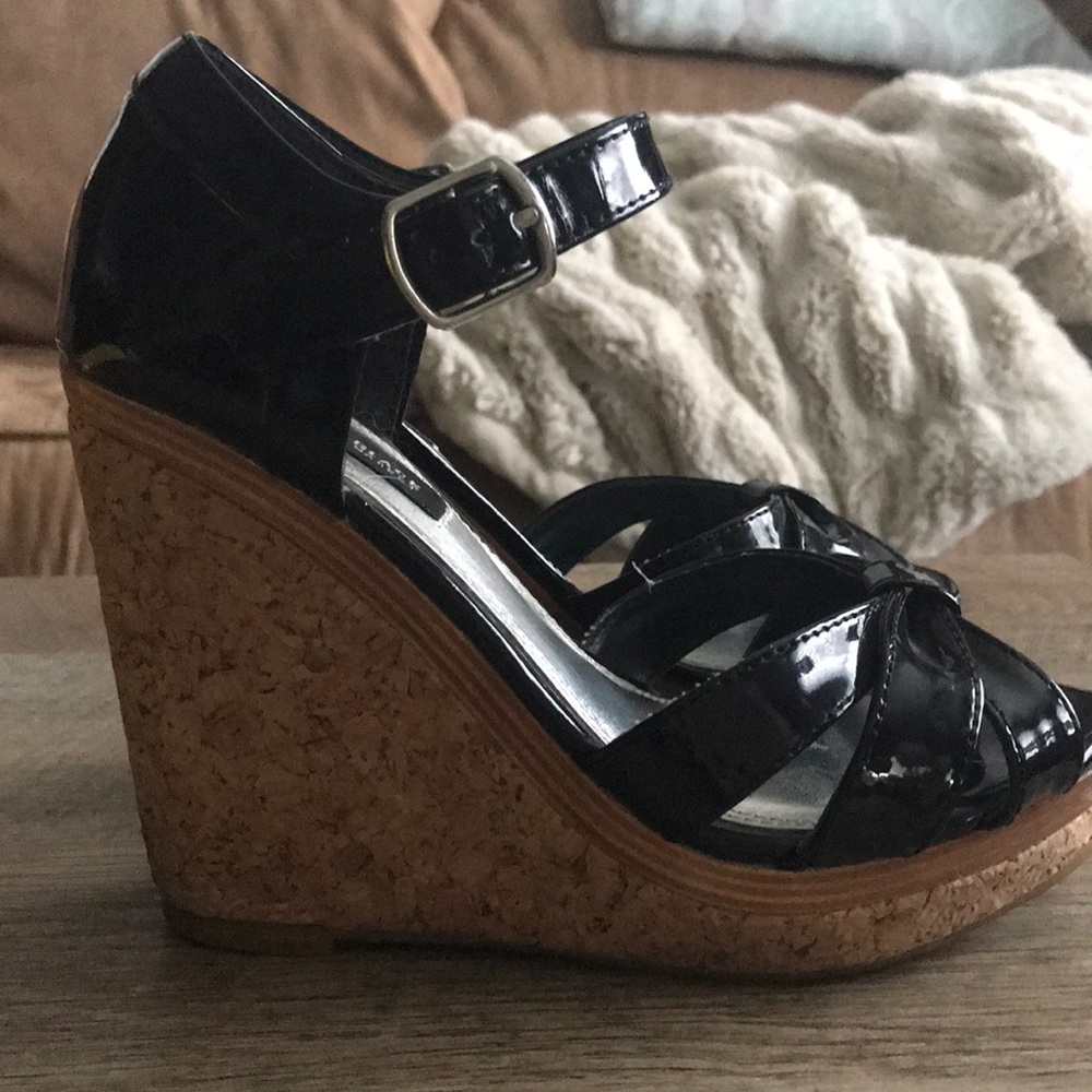 WHBM black wedges 5.5 size